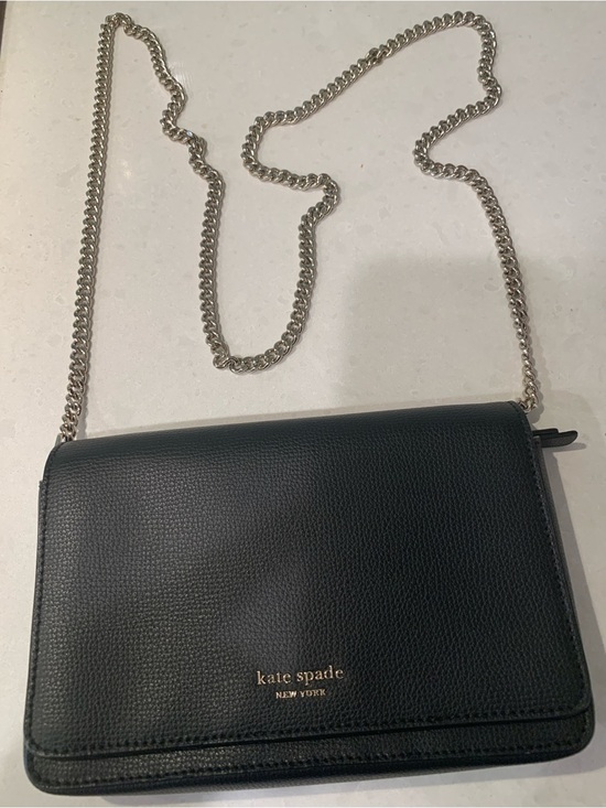 kate spade Handbags - Kate Spade Small Compact Size Black Leather Chain Crossbody Bag no flaws